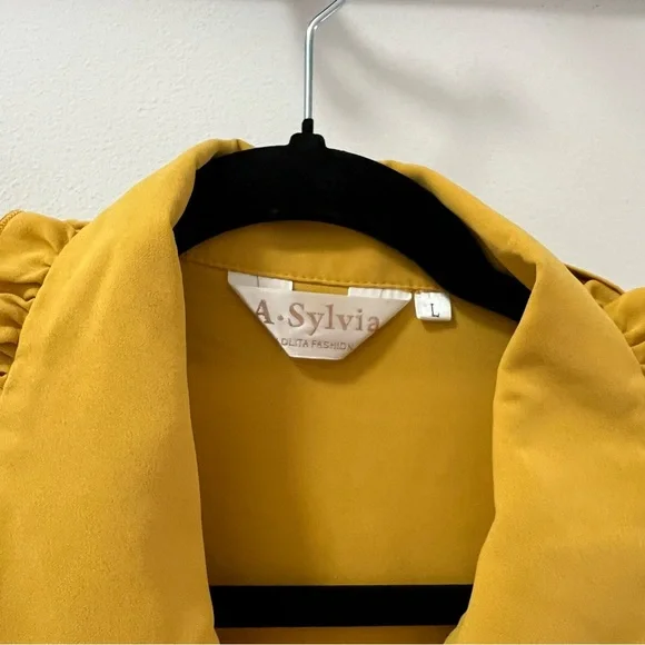 Mustard Ruffle Blouse - Picture 3 of 5